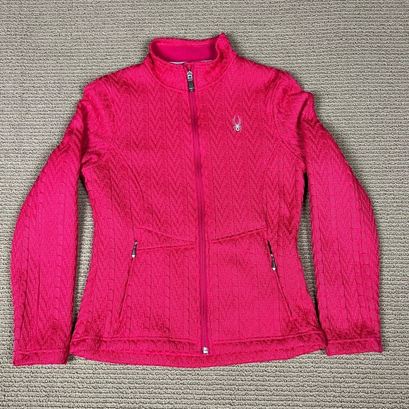 Spyder Jackets & Blazers - Spyder Endure Full Zip Mid Weight Stryke Pink Knit Fleece Jacket